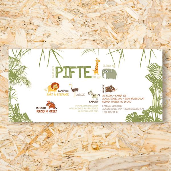 Jungle geboortekaartje