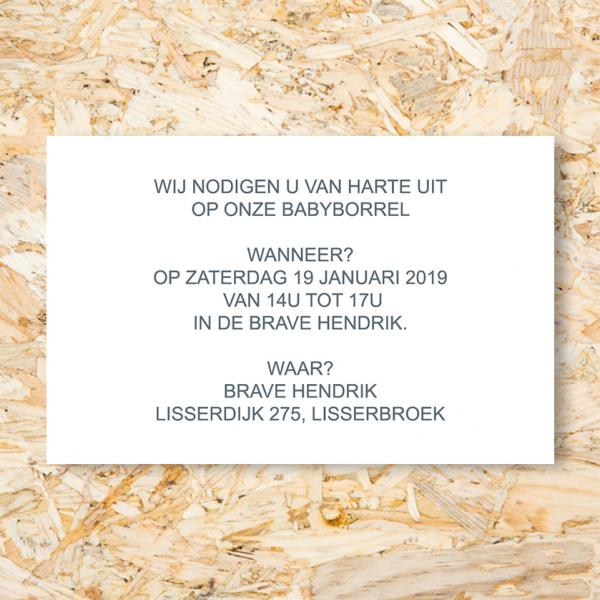Babyborrelkaartje Wireframe 85x55 mm