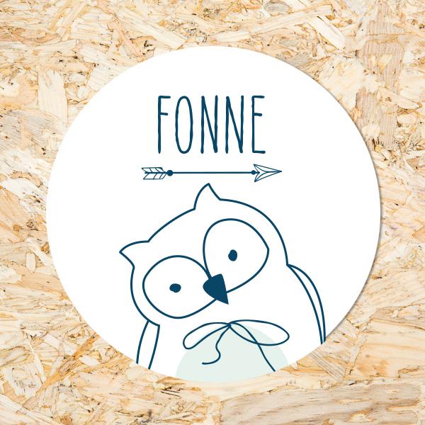 Sticker 40mm baby uiltje jongen