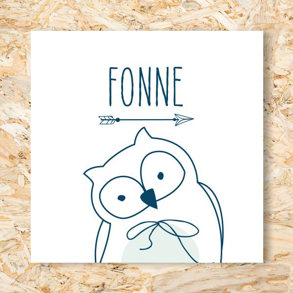 Sticker 40mm baby uiltje jongen