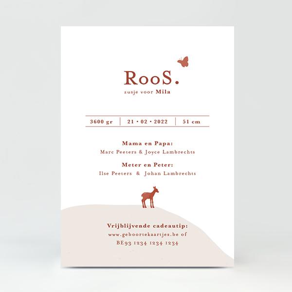 GB052 Geboortekaartje Roos
