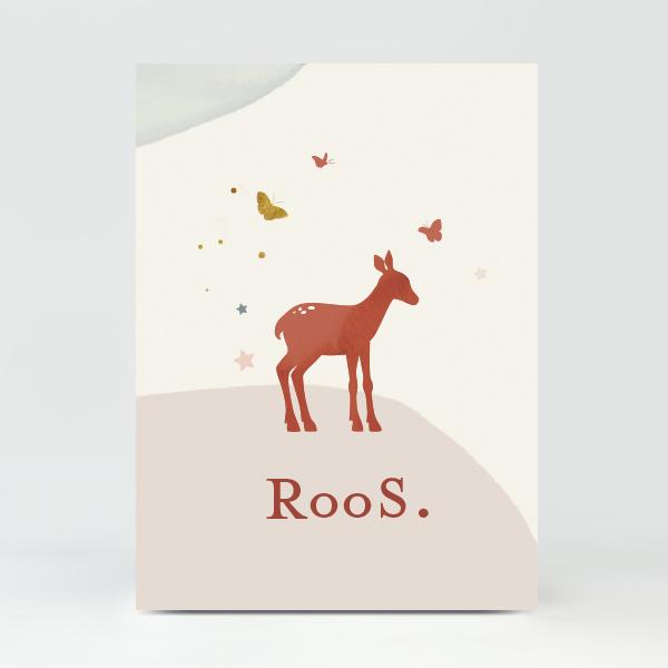 GB052 Geboortekaartje Roos