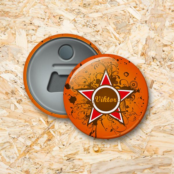 Grunge star Button flesopener 56 mm