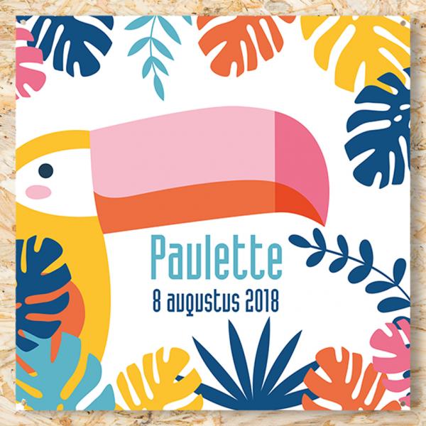 Geboortespandoek Toekan 100x100 cm